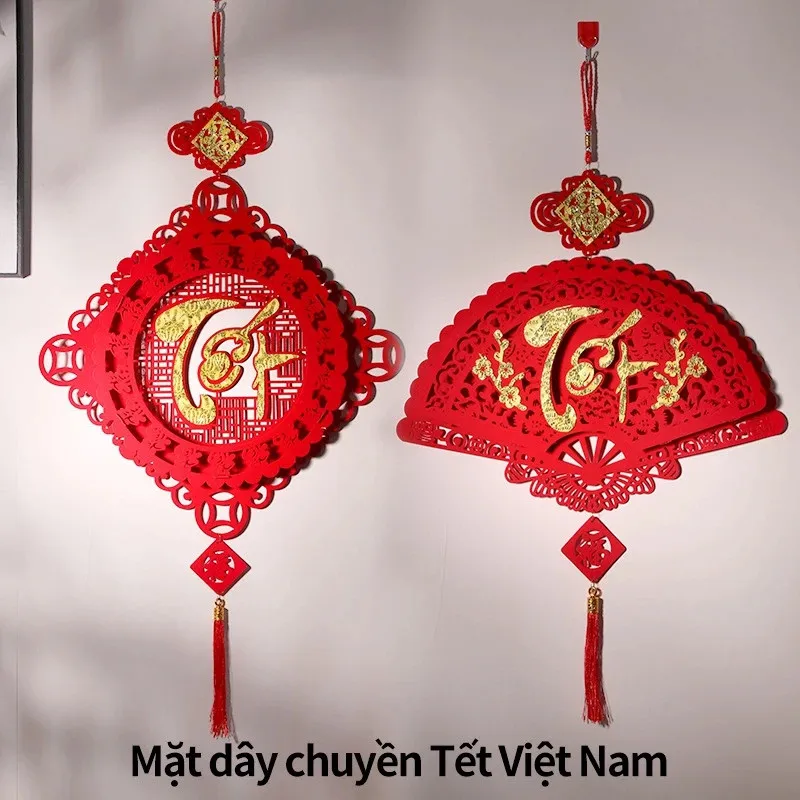 Colgante de Año Nuevo Lunar vietnamita, adornos colgantes de pajarita con borlas para Festival de Primavera tradicional, decoraciones de Año Nuevo Chino, 2024