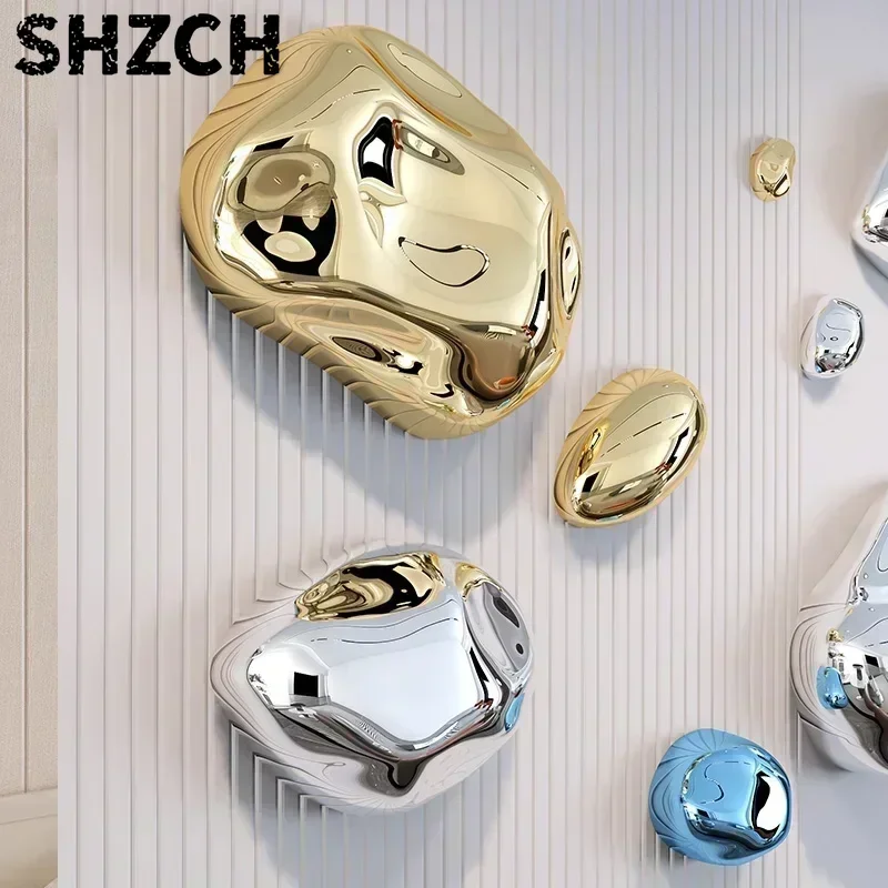Living Room Wall Pendant Background Display Stereo Stone Wall Hanging Electroplating Simulation Stone Pendant Wall Decoration