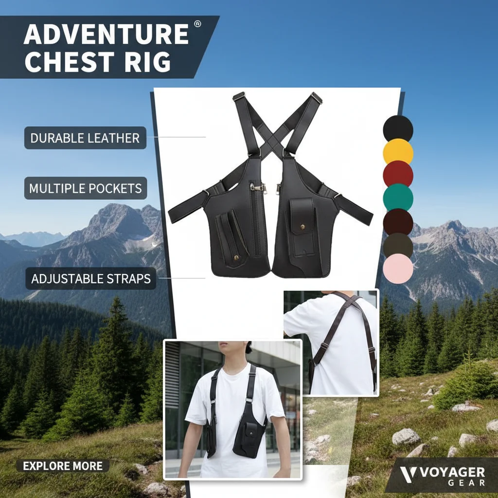 Adjustable PU Leather Strap Holster Vest Bag Double Shoulder Armpit Hidden Anti-Theft Phone Chest Bag
