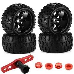 4 pz/pacco 1/8 Bilancia 17mm Esagonale RC Camion Pneumatici e Ruote Set Incollati per Traxxas Maxx Tmaxx E-Revo Revo 3.3, JLB Cheetah Monster