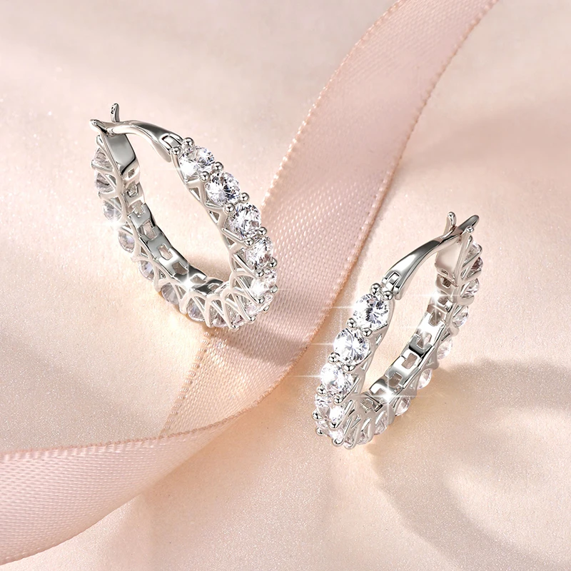 Lnngy 14K Gold Filled Huggies Ohrringe, funkelnde 3 mm große Zirkon-Creolen für Frauen, Paare, Hochzeit, Schmuck, Geschenk – Detail 9