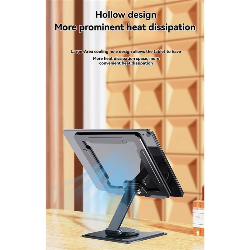 Support de tablette support de moniteur de bureau portable pliable 360 °   Base rotative compatible avec Ipad Pro/Air/Mini et plus A-AB09