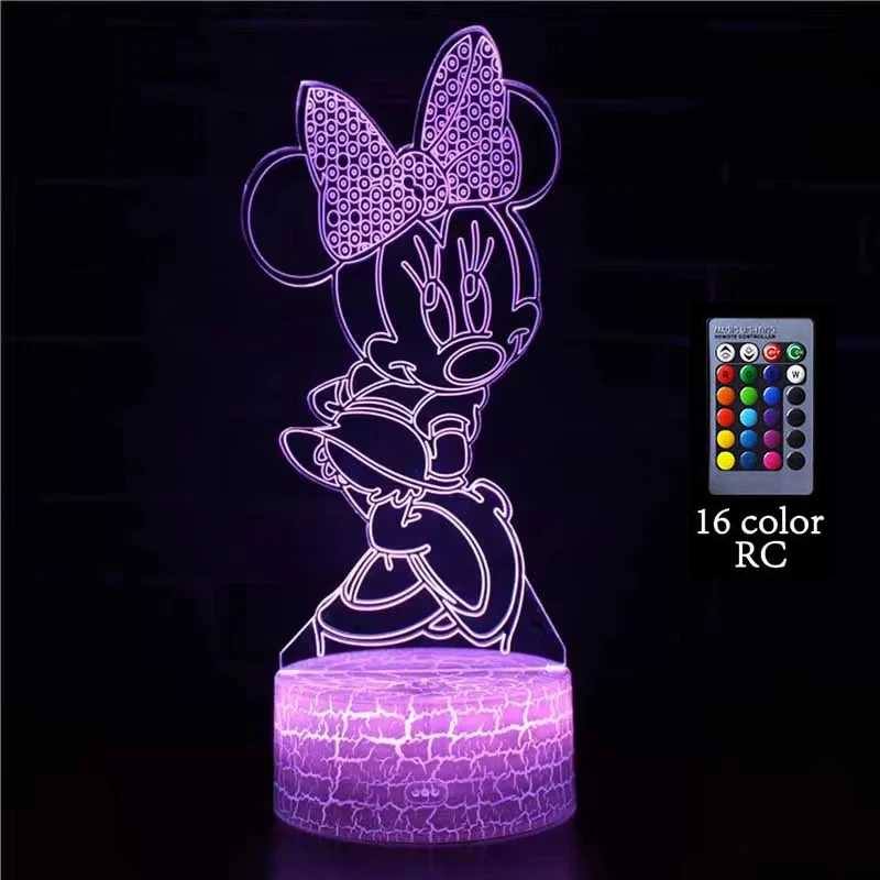 

Mickey Minnie Acrylic Plate Lamp Cartoon Figure Night Light Table Lamps USB Sleep Neon Lights Home Decoration Kids Birthday Gift