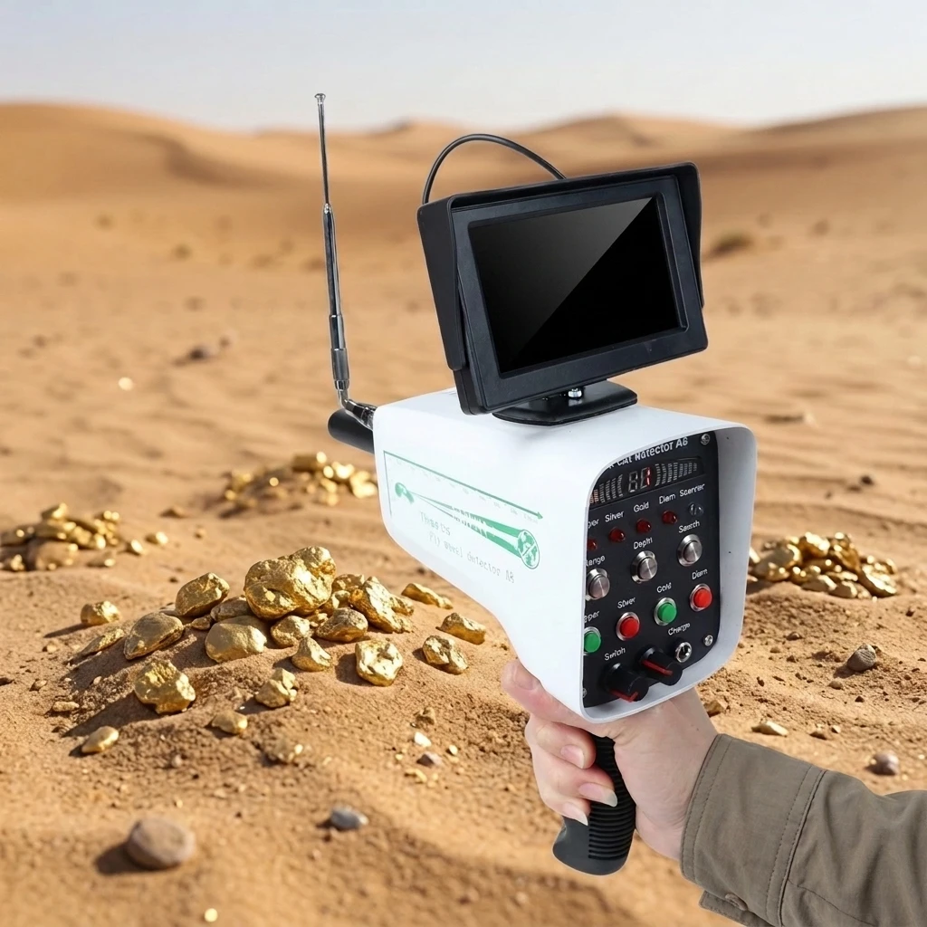 3D AR Display A8 Underground Metal Detector, 30m Detection Depth 1000m Range, Gold Silver Treasure Scanning Locator