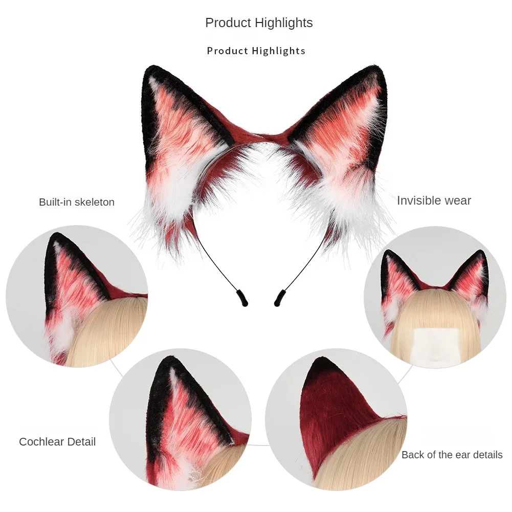 

Hand-made Cosplay Animal Ears and Animal Suit Props Zootopia Nick Fox Ears Headband Fox Tail Accessories