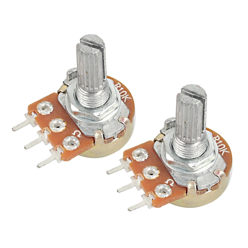 5PCS WH148 3Pin15mm 1K 2K 5K 10K 20K 50K 100K 250K 500K 1M Ohm Linear Taper Rotary Potentiometer Resistor B1K B5K B10K B200K