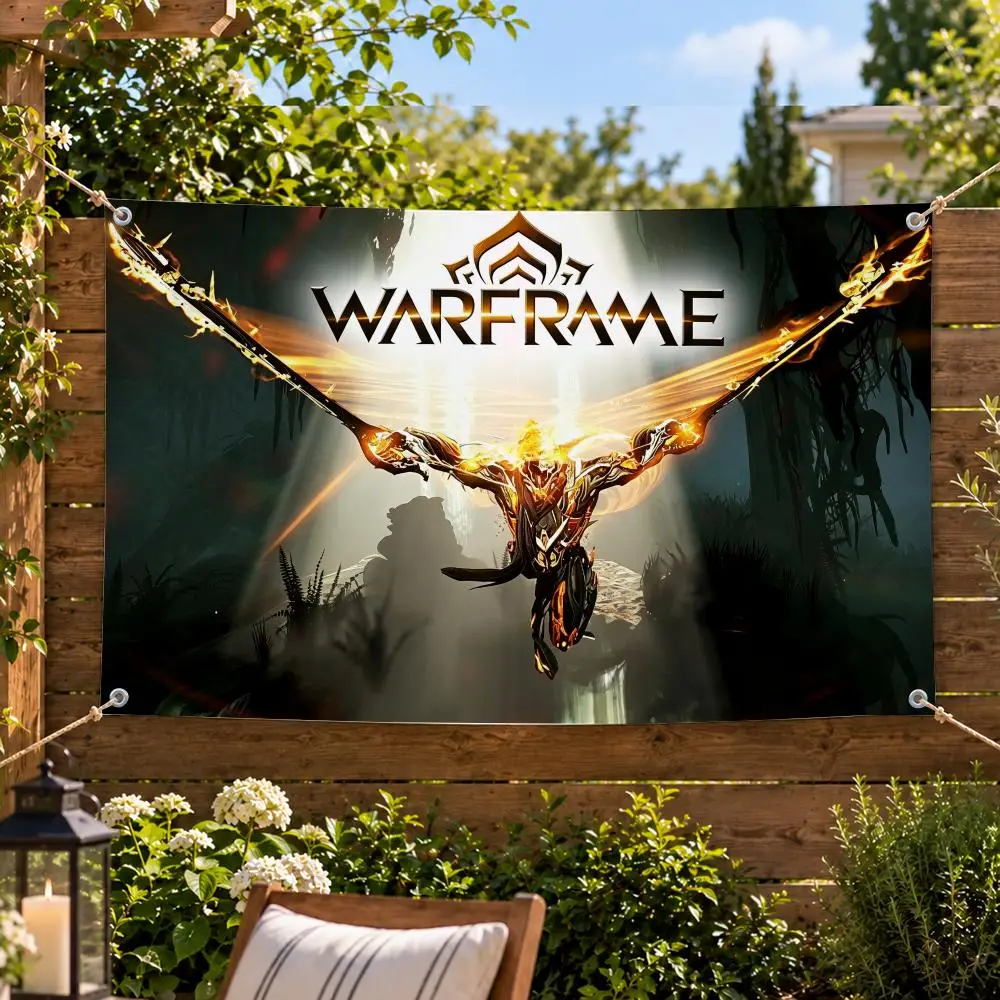 Game SciFi Action Warframe Flags Decorative Flag Banner Indoor Outdoor Garden Yard Patio Party Camping Wall Decor Gift