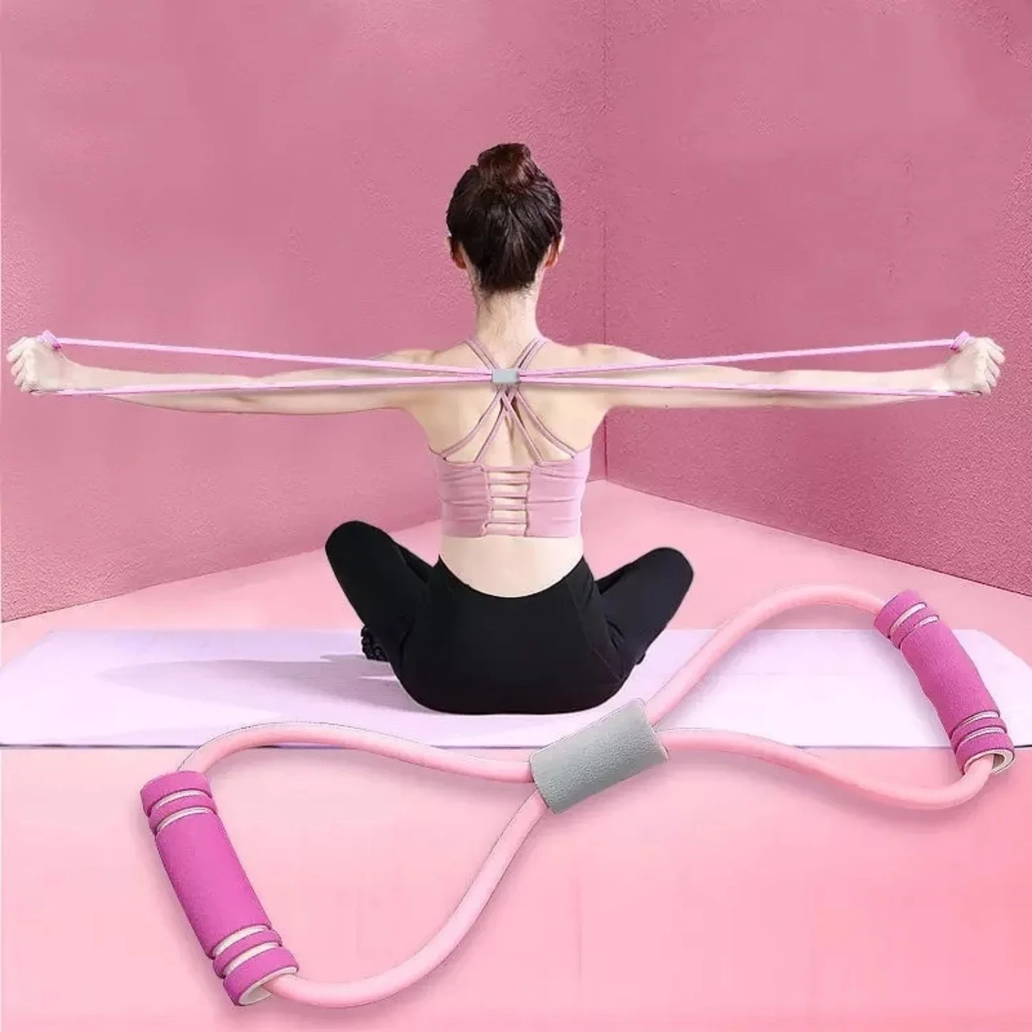 Bandas de resistencia con espuma deportiva para Yoga, accesorios de Fitness, cuerda de tracción de goma, entrenamiento y ejercicio, equipo de gimnasio para mujer