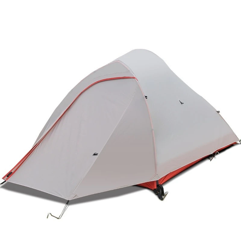 Tent outdoor nylon coated silicon double layer, aluminum pole anti-rainstorm field camping tent single pole light