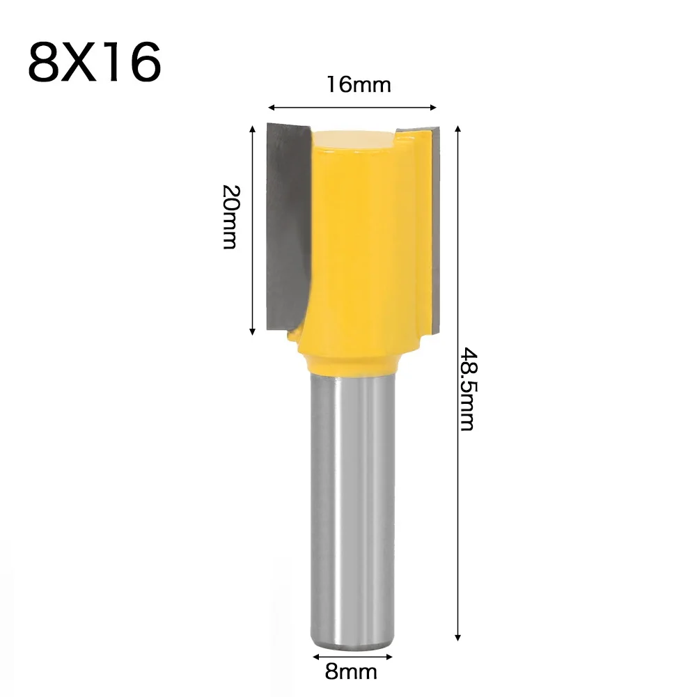 Straight Router Bit 1pc 6/10/12/16mm Clean Woodwork Tool 8mm Shank Carving Milling Cutter Practical Replacement
