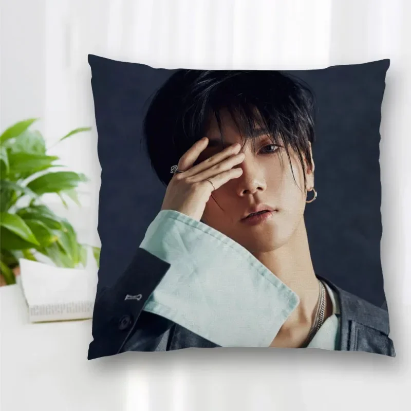 Custom KPOP Super Junior Pillow Slips Polyester Decorative Pillowcases Zipper Pillow Case Pillowcase Cover Square 45x45cm