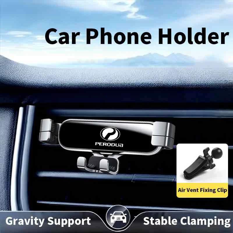 Soporte de teléfono de coche por gravedad, Clip de montaje para salida de aire, soporte para teléfono, soporte GPS para Perodua Axia Bezza Myvi Alza Ativa Aruz