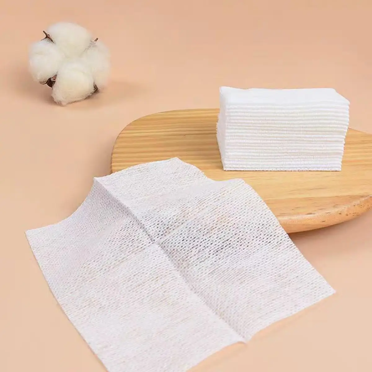 Tampon de coton extensible 100 pièces, coton humide, coton démaquillant, pour l'épilation du visage, tonique et masque Facial bricolage