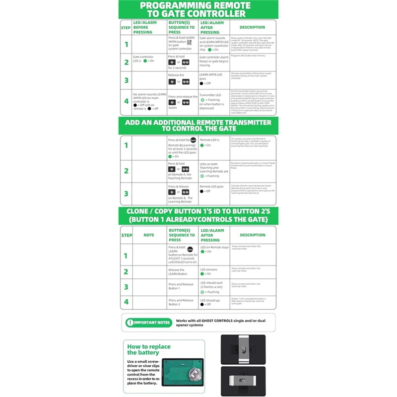 

【Last-Chance!】2Pack Garage Door Remote AXP1 AXS1 For Ghost Controls Gate Opener For Ghost Controls Garage Door Remote Control