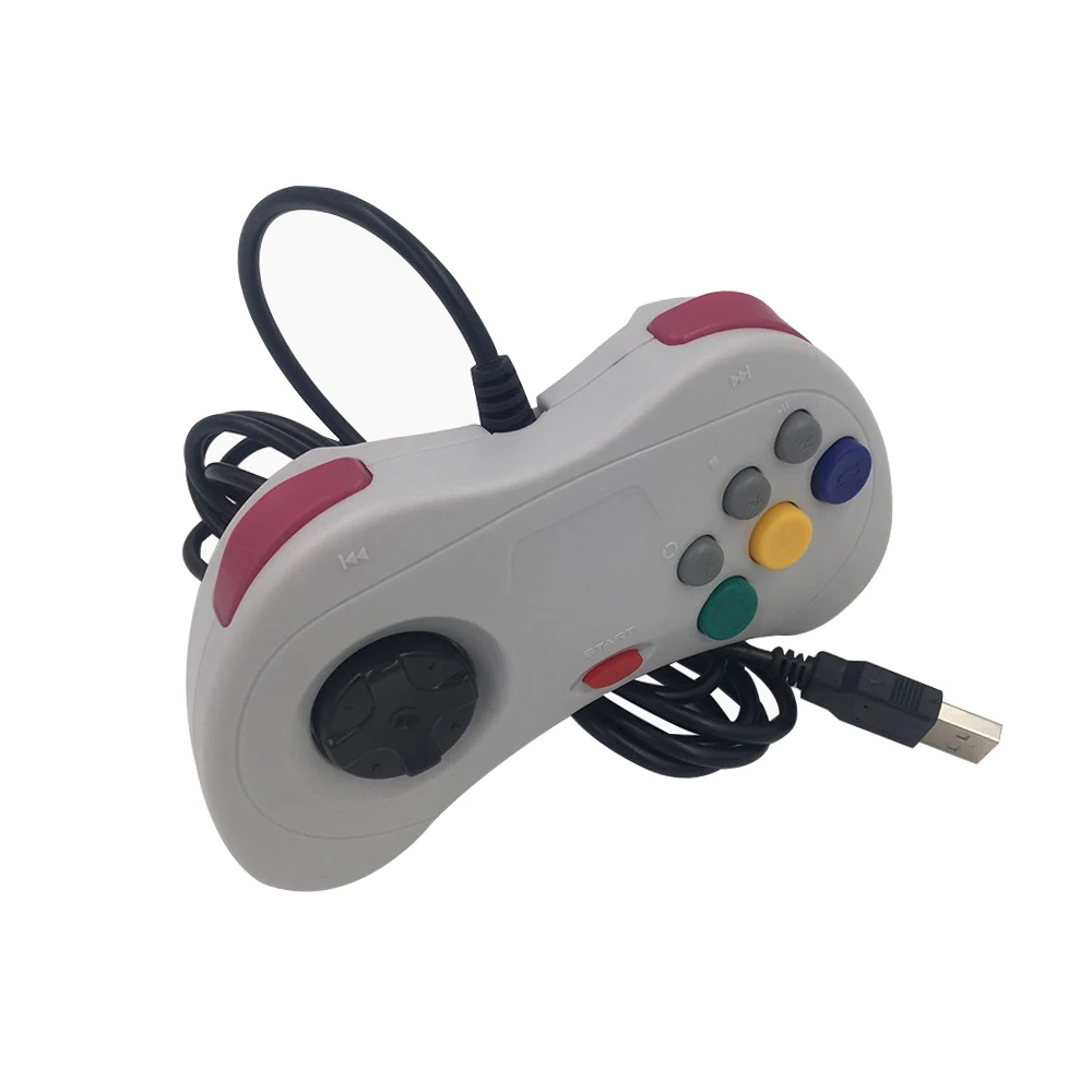 6 أزرار USB السلكية غمبد JoyPad عصا التحكم أذرع التحكم في ألعاب الفيديو ل Sega لنظام زحل نمط للكمبيوتر لوحدة تحكم ألعاب ماك