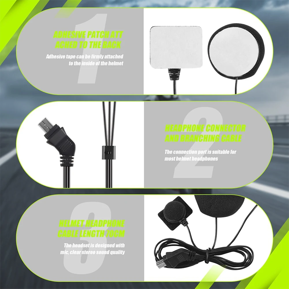 T48C_Half-Helmet & Full-Helmet دراجة نارية خوذة سماعة رأس بخاصية البلوتوث ميكروفون مكبر الصوت سماعة الملحقات #3
