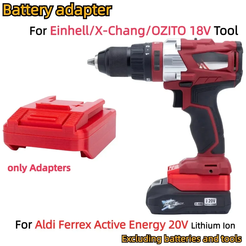 Para Aldi Ferrex Active Energy 20V batería de iones de litio a Einhell/X-Chang/OZITO 18V herramienta de taladro inalámbrico adaptador/convertidor de batería