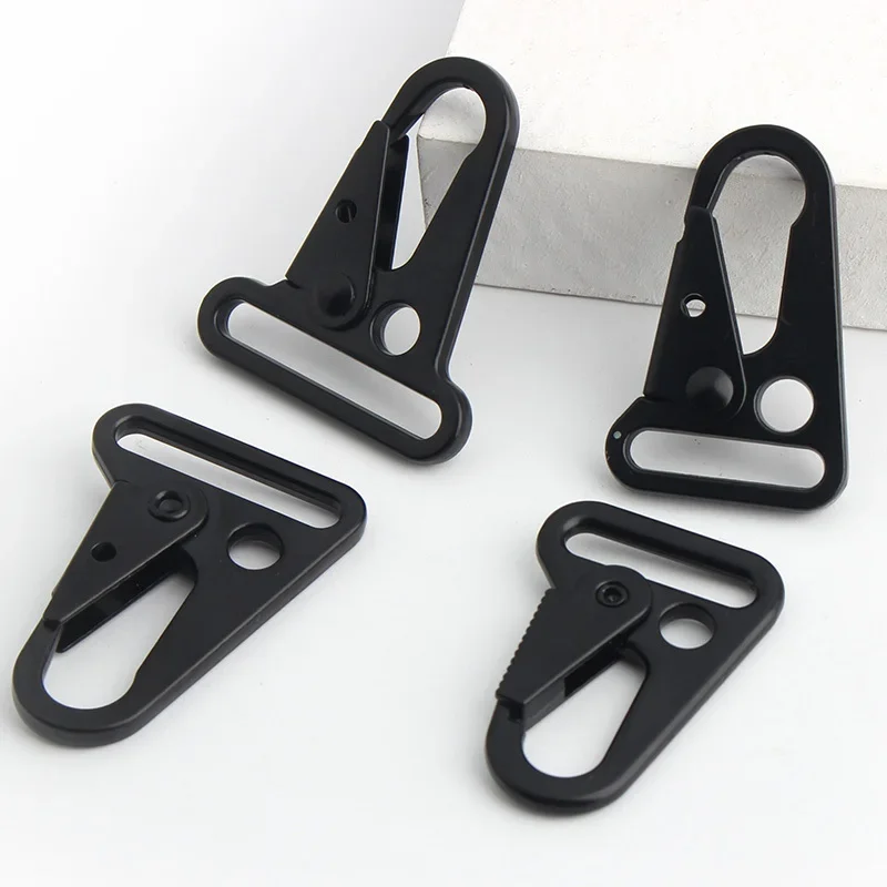 2PCS thickened black keychain zinc alloy buckle metal carabiner clips hooks for paracord sling outdoors backpack