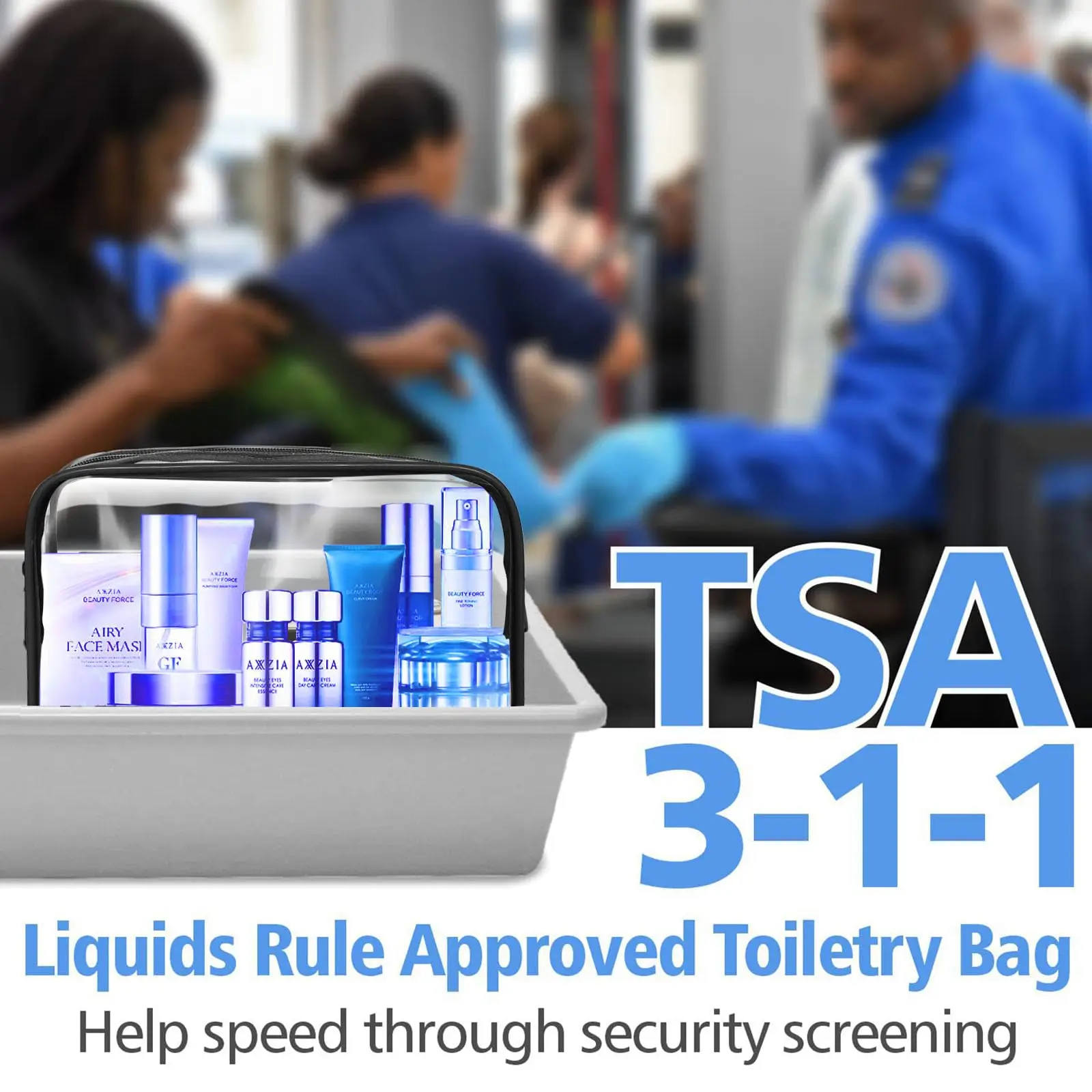 Bolsa de aseo transparente de 6-50 Uds., estuche organizador portátil de PVC con cremallera, bolsa de transporte para maquillaje cosmético, bolsa de aseo aprobada por TSA para viaje