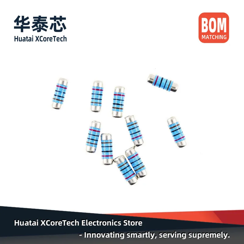 Resistor MELF de precisão de filme de metal SMD 100PCS 0207(1/2W)1% 270KΩ 300KΩ 330KΩ 360KΩ 390KΩ 430KΩ 470KΩ 510KΩ 560KΩ 620KΩ 680KΩ