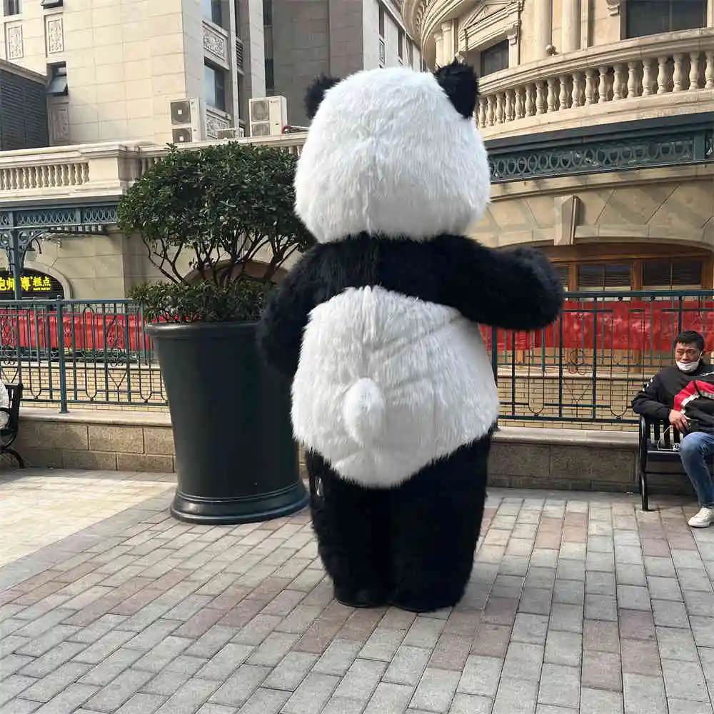 Disfraz inflable de Papá Noel para hombre de jengibre, disfraz de mascota, traje de felpa de Navidad para adulto, Panda, oso Polar, alce, Cosplay