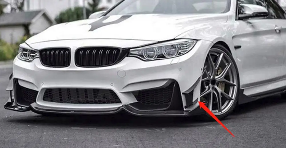 Carbon Fiber Front Bumper Side Canards Fins Splitters Spoiler for BMW F80 M3 F82 F83 M4 2014 - 2017 FRP Car Styling