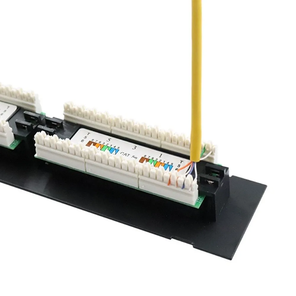 12 Port Unshielded Wall Mounted Patch Panel for CAT5A CAT6 Ethernet Cabling in Standard For Network Distribution Frames