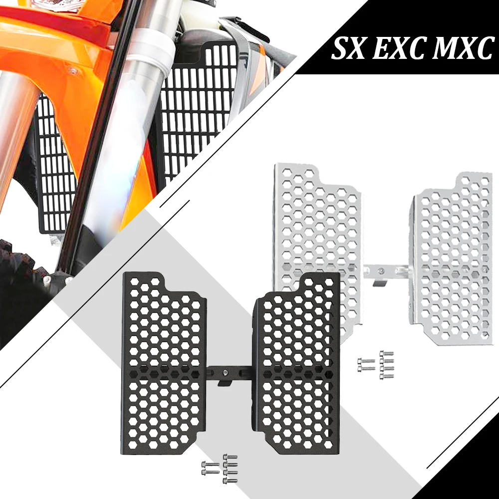 

Для 250 400 450 520 525 4-тактный EXC MXC SX XCF XCFW 2001-2007 2006 Мотоциклетные аксессуары радиатор решетка радиатора Защитная крышка