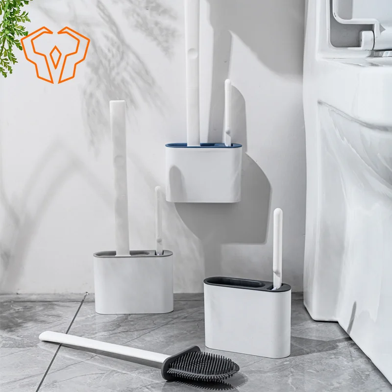 Toilet Brush Home Use No Dead Corners Toilet No Punching Required Silicone Cleaning Wall Mounted Escobilla Wc Silicona