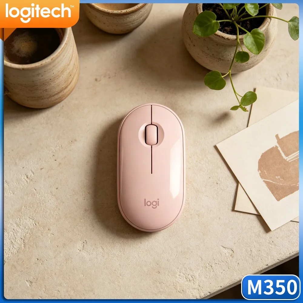 Logitech M350 PEBBLE Slim Soft Click Wireless Mouse 2.4G Bluetooth For Laptop Desktop PC Tablet Home Travel Office Use