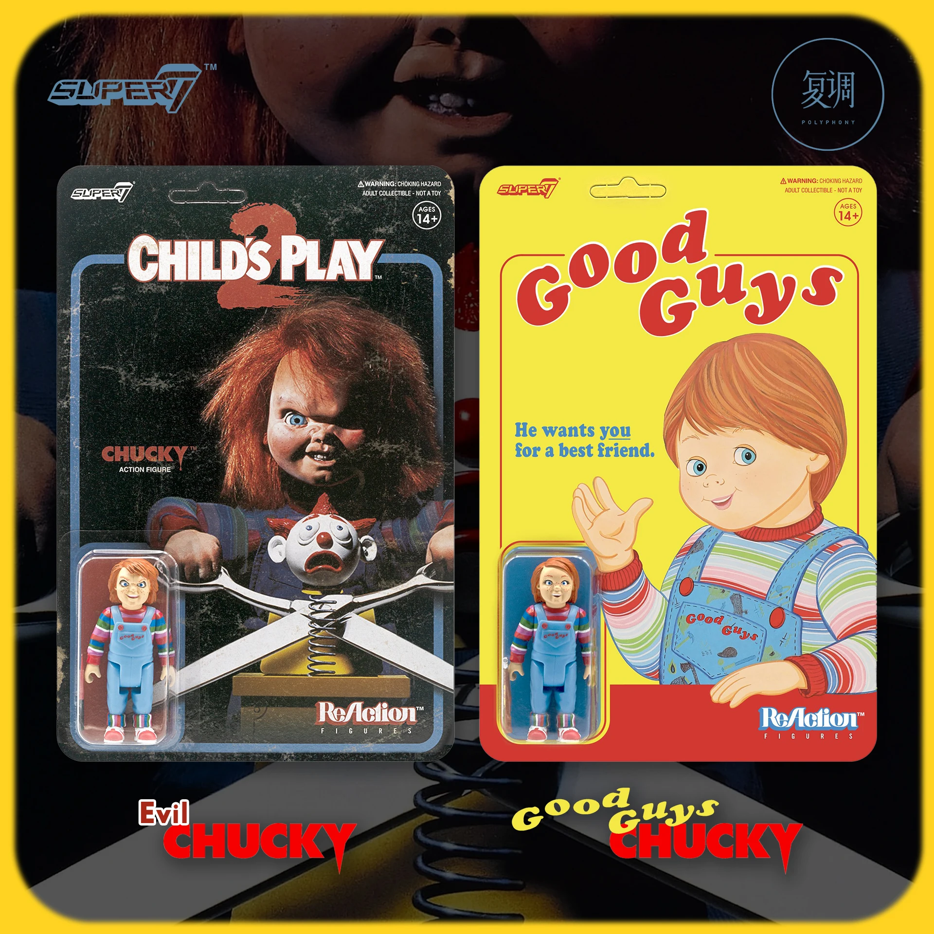 In Stock Super7 Child's Play Chucky ReAction Figure Horror Anime Toy Collection Gift Boy Doll  Birthday