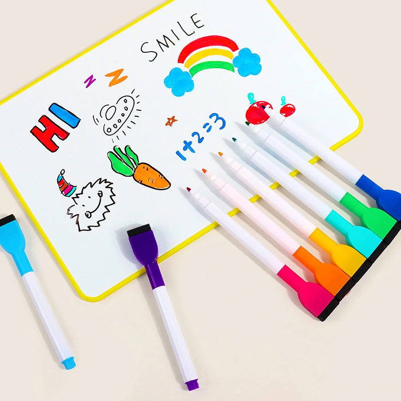 5Pcs Non-Magnetic Colored Whiteboard Pen Creative Erasable Water-Based Marker Large Capacity Environmentally Friendly Marker