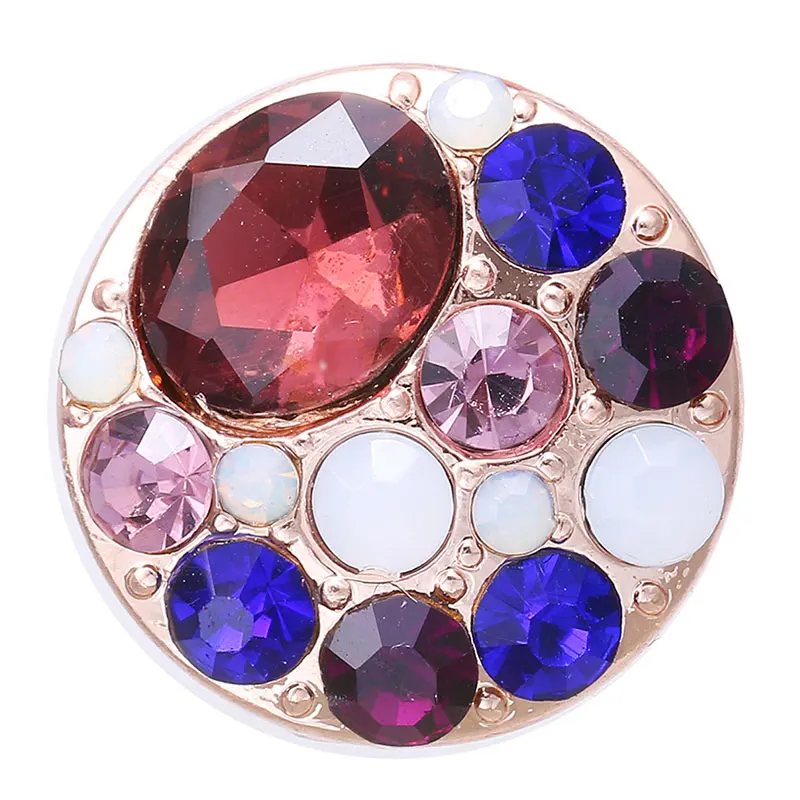New Colorful Rhinestone round 18mm snap buttons fit 18mm snap jewelry DIY jewelry wholesale image 4