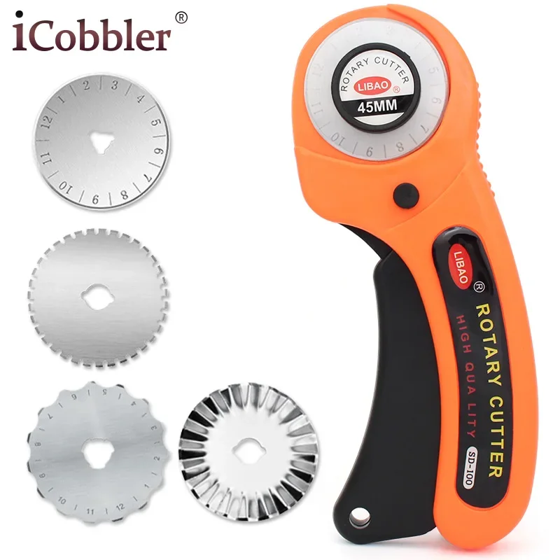 Rotary Cutter for Fabric Card Paper Sewing Quilting Roller Cutting Knife Tailor Scissors Dress Leather Clothes Making DIY Tool