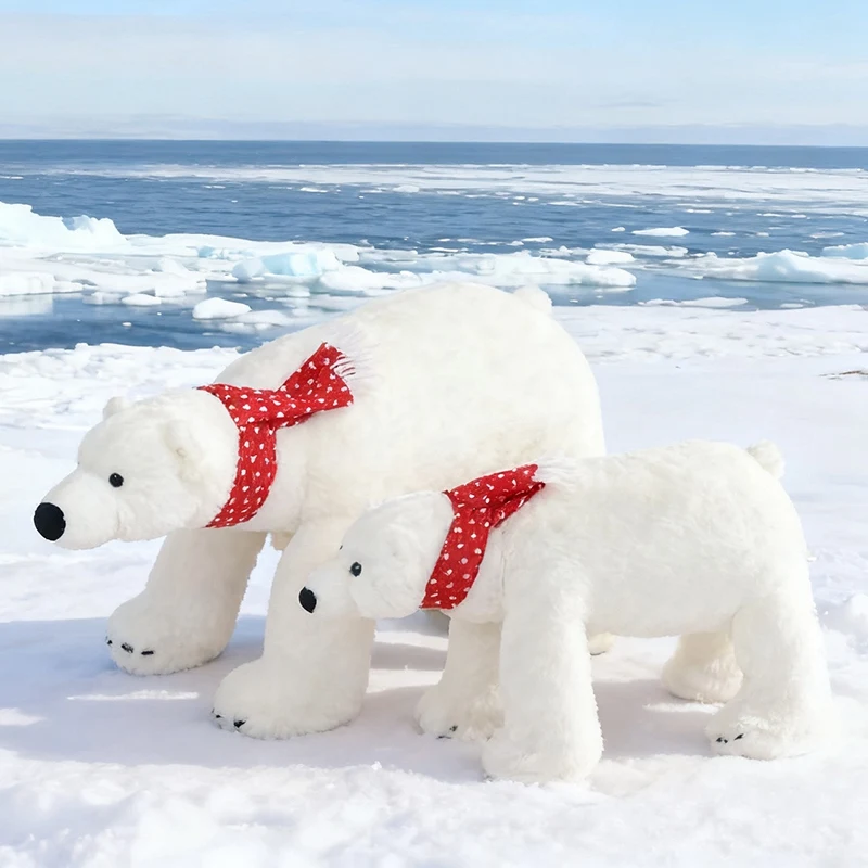 45/60CM Simulation Eisbär Plüsch Spielzeug Nette Stofftier Kissen Bär Puppen Für Geburtstag Weihnachten Geschenke – Detail 12