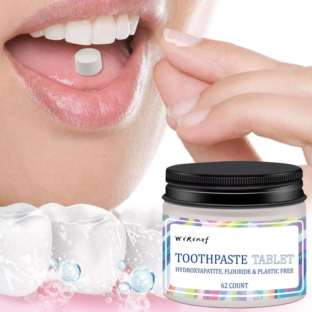 Creme dental comprimidos para viagens, hidroxiapatita Toothpaste Tabs, Natural Whitening, creme dental para viagens, Nano, gratuito, Dental Care,