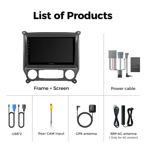 Imagen 2 del producto Reproductor Multimedia para coche Ainavi para Chevrolet Silverado 3 GMTK2 2014 2015 2016 2017 2018 Carplay inalámbrico Android Auto 4G Wifi 2din