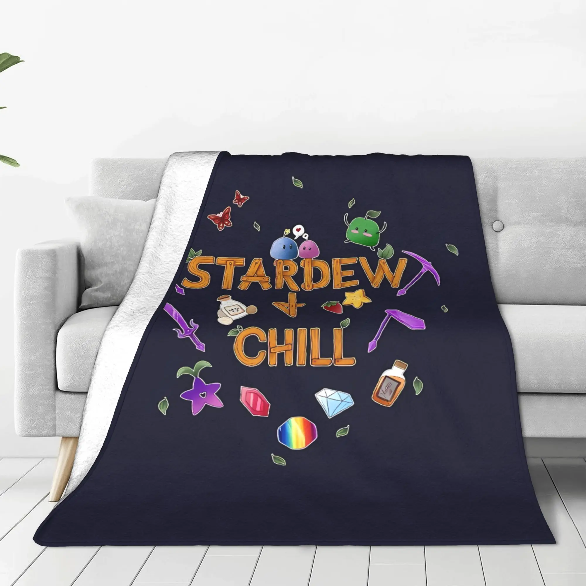 1PC Stardew And Chill Stardew Valley Home Room Decorations Winter Blankets For Adults Bedding Home Interior Sofa Knee