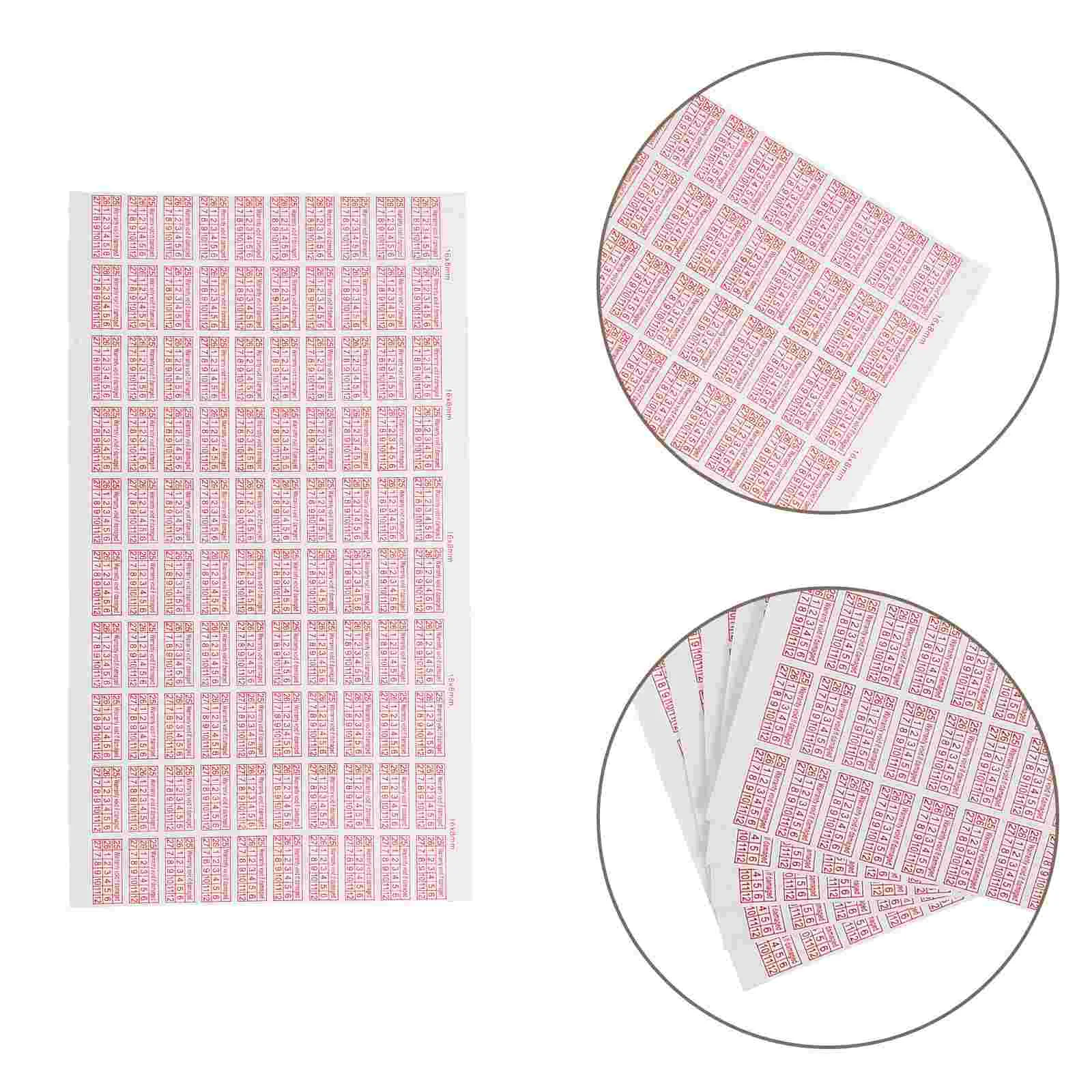 5 Sheets Stickers Clear Tamper Evident Labels Anti Tear Fragile Seals Quality Control Approval Tags File Folder Labels