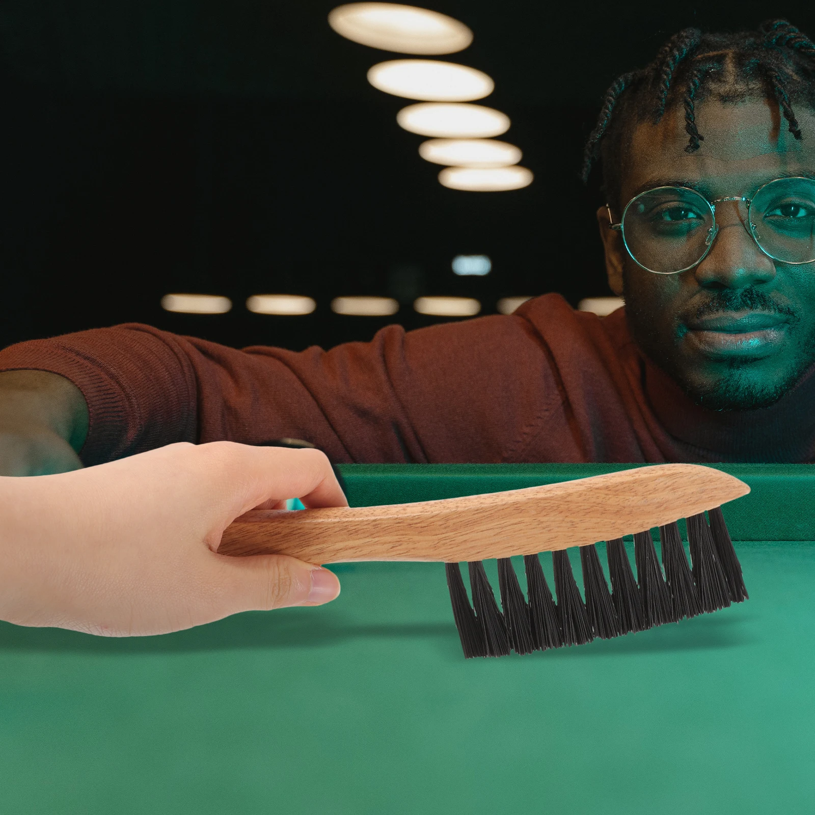 

2Pcs Billiard Table Sweeper Dual Bristle Lengths Fast Cleaning Small Lightweight Storage Pool Table Felt Cleaner