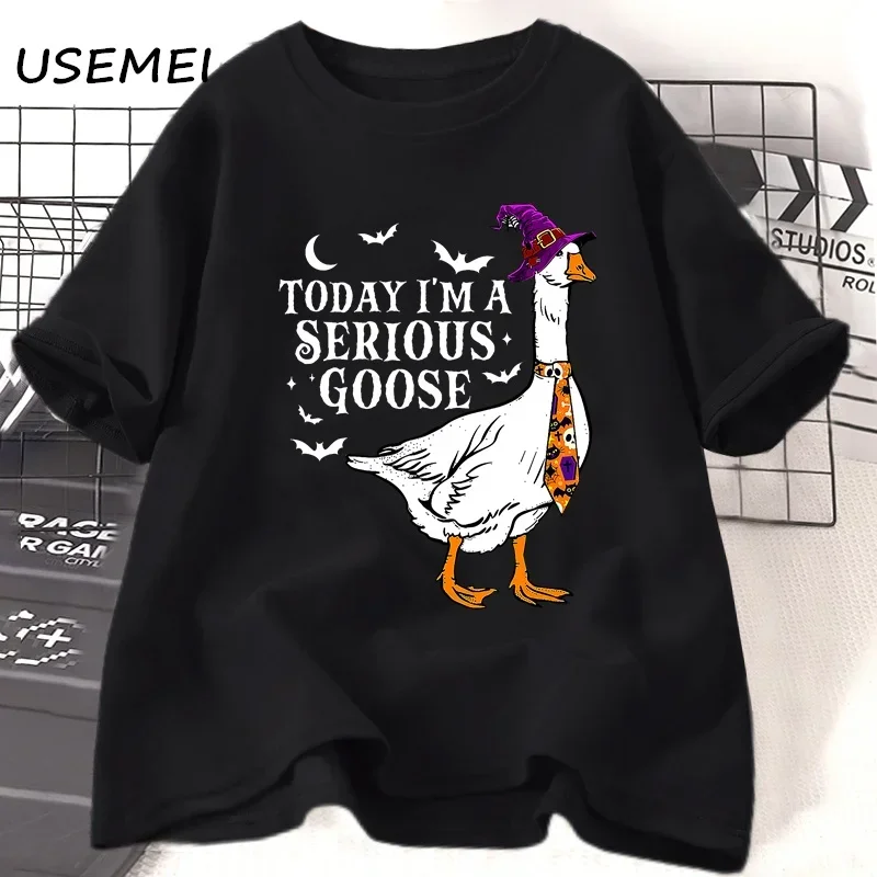 

Today I'm A Serious Goose T Shirt for Men Women Sarcastic Adult Humor Funny Goose Halloween T-shirt Casual Cotton Tees