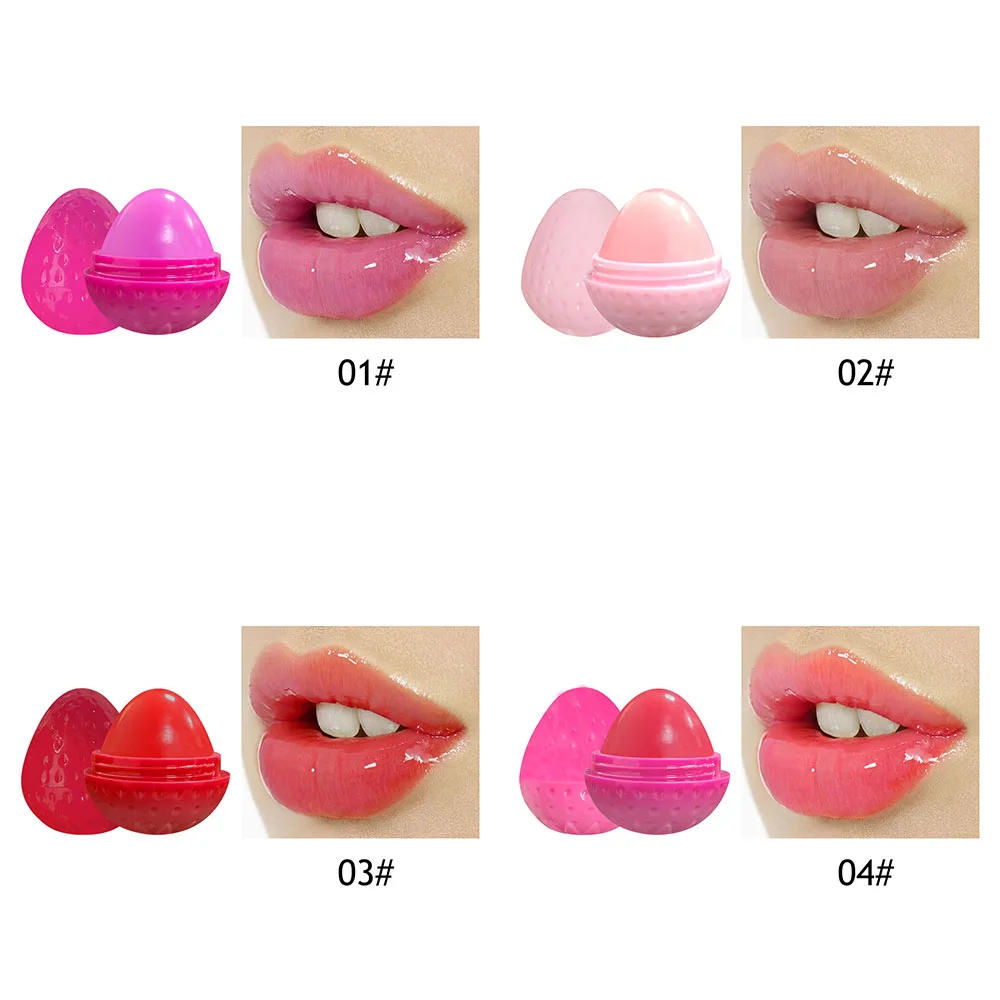Strawberry Shape Moisturizing Lipstick Fade Lip Line Long Lasting Lip Balm Nourishing Anti Cracked Makeup Lip Tint