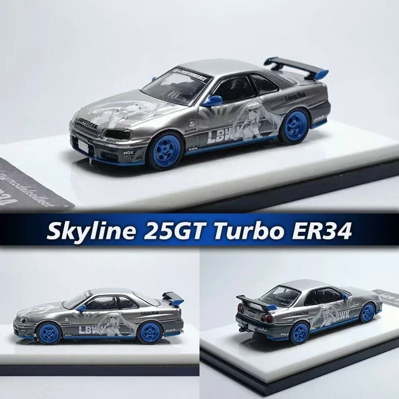 

MC In Stock 1:64 Skyline GTR R34 25GT Turbo White Queen Car Model Toys Diecast Diorama