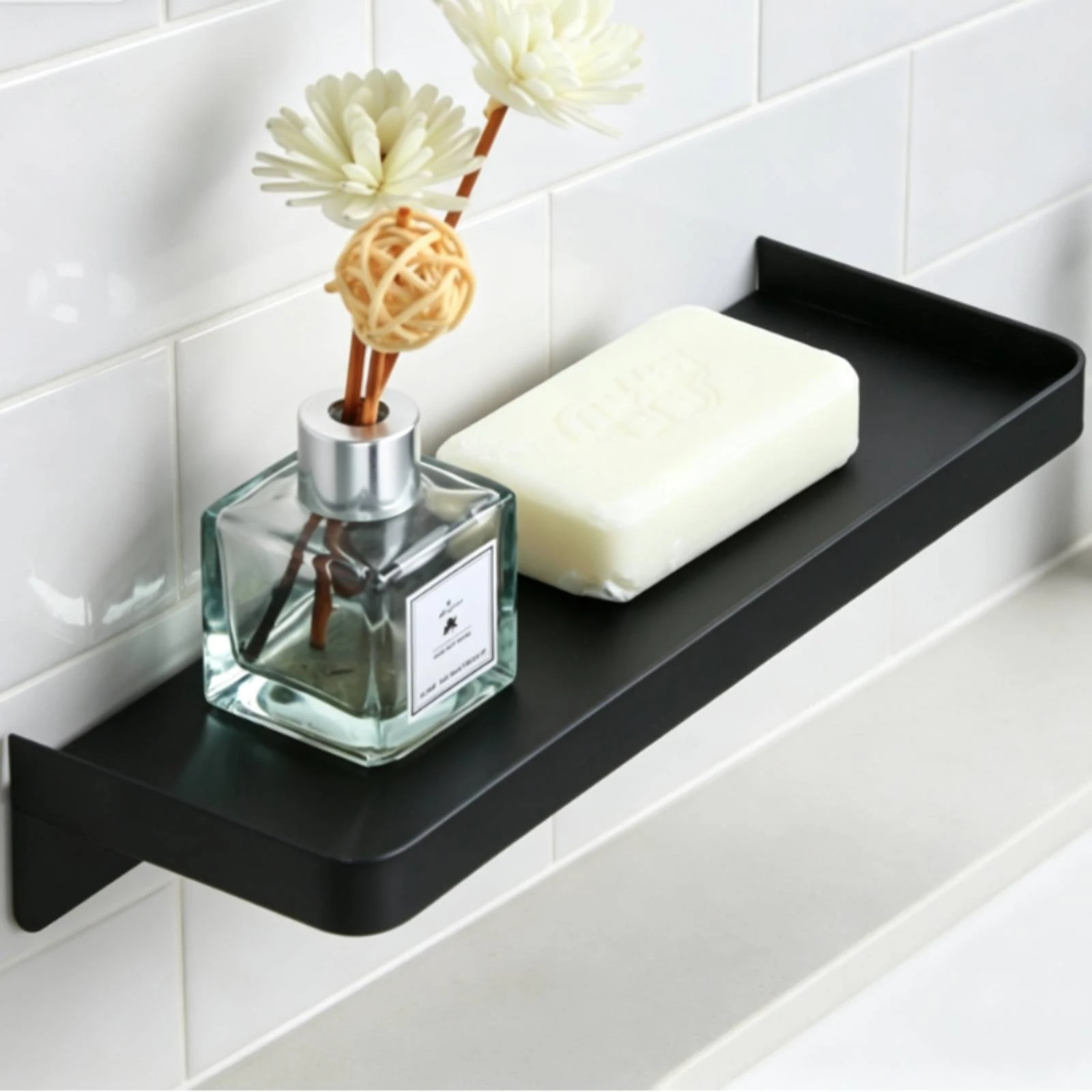 Wall-Mounted Shelf Rustproof Stainless Steel Shelf Bathroom Tray Waterproof Space-Saving for Shower, Washroom