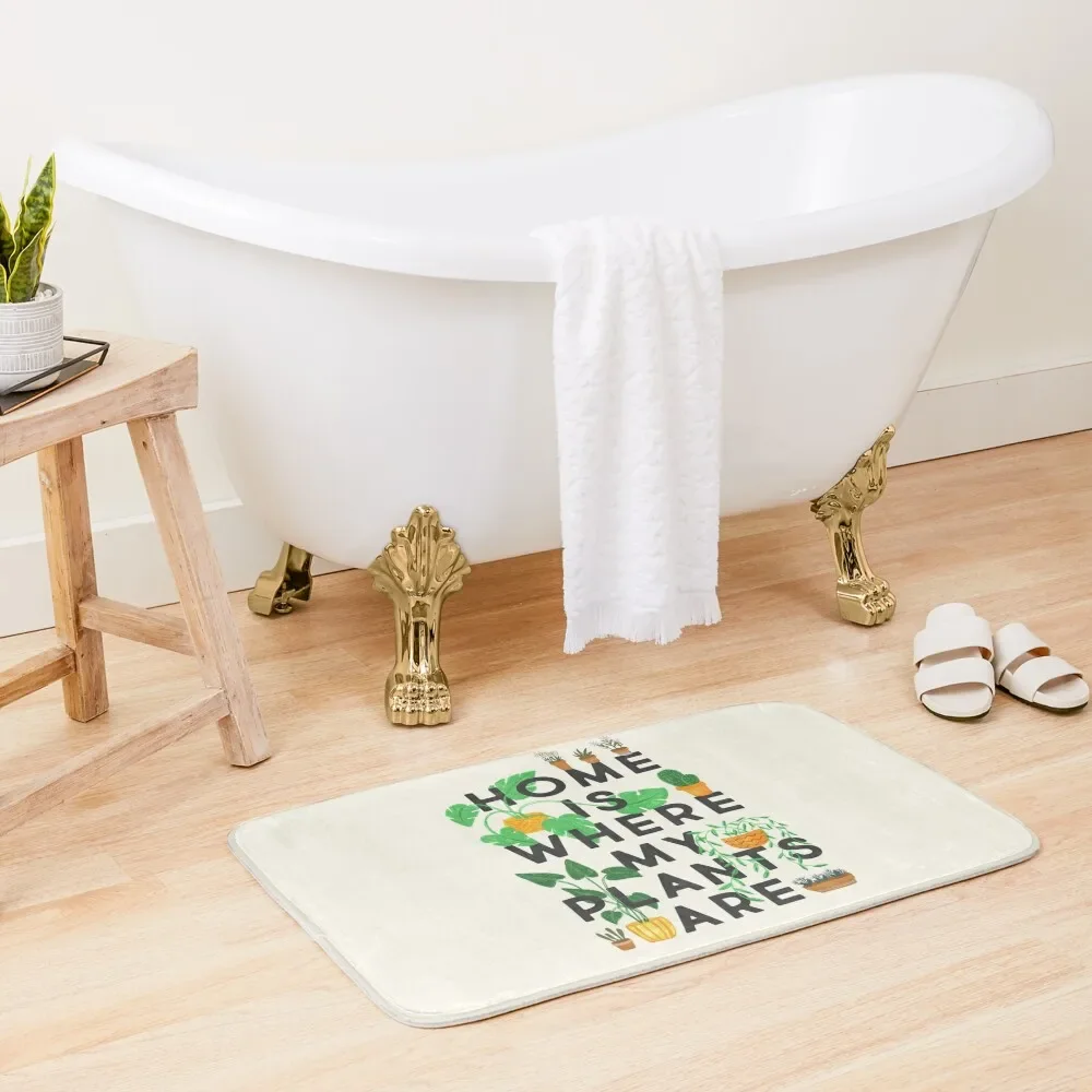 

Home Is Where My Plants Are Bath Mat Mats In The Bathroom Carpet In The Bathroom Mat