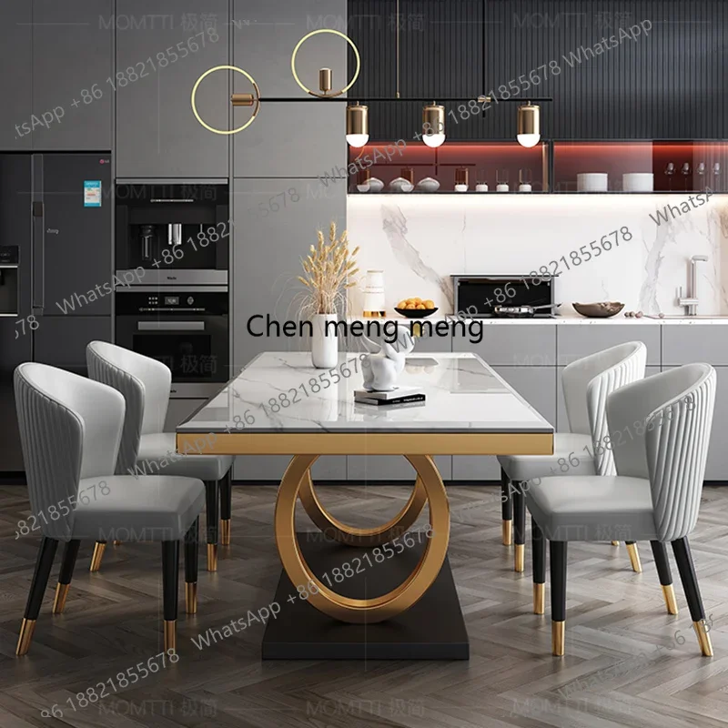 Hot sales 6 People Kitcjen Dining Table Set Coffee Console High Marble Side Table Eat Top Multifunctional Muebles Para El Hogar