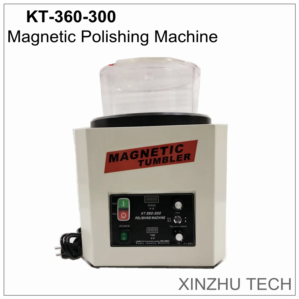 Variable Frequency Speed Regulating Magnetic Polishing Machine KT-360-300 Tumbler Polisher  Jewelry Surface Sanding Tool