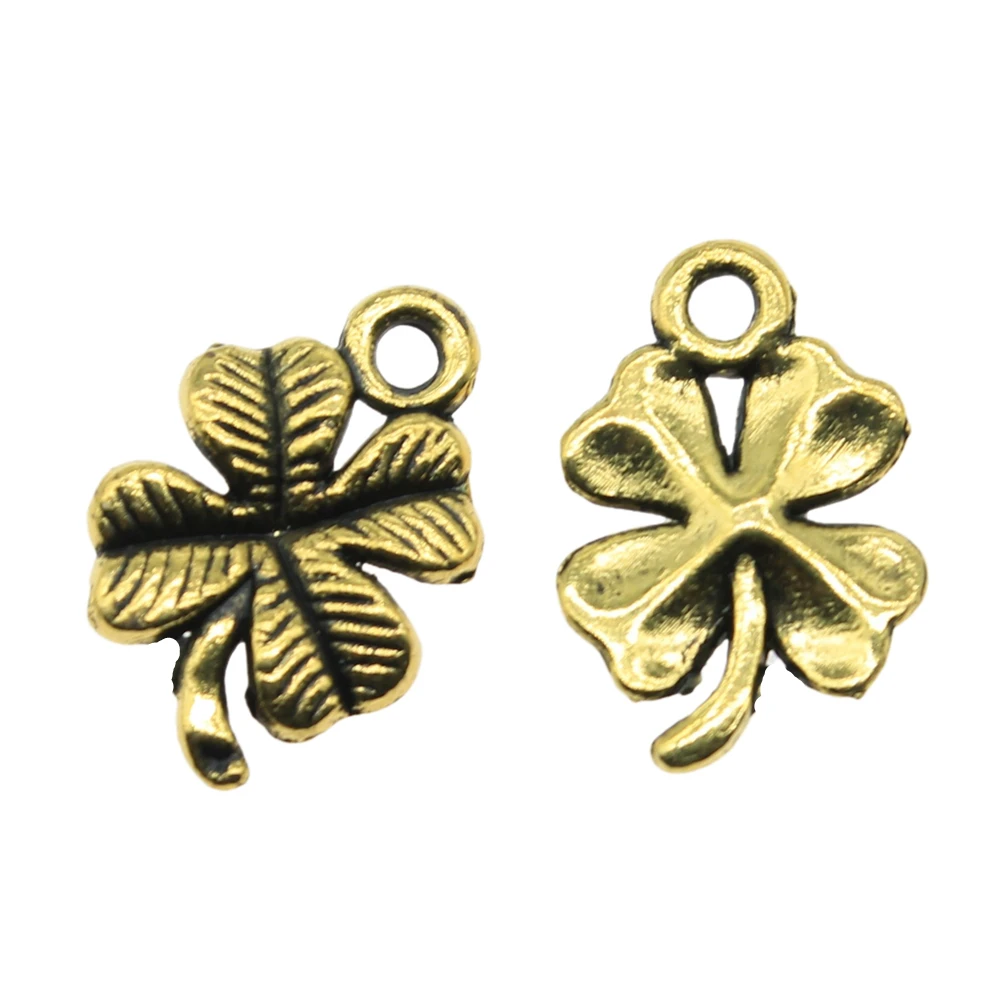 WYSIWYG 20pcs 17x11mm 3 Colors Lucky Irish Four Leaf Clover Charms DIY Handmade Jewelry Pendant