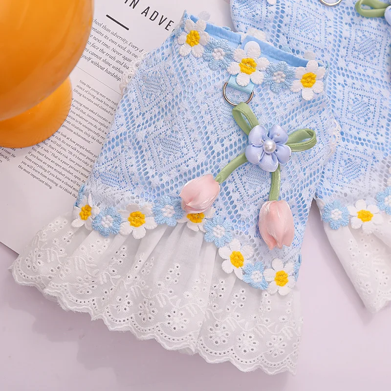 

Sweet Cat Dog Dress Summer Floral Girls Clothing Thin Dog Clothes For Small Medium Dogs Chihuahua Yorkie Puppy Dresses Skirt XXL