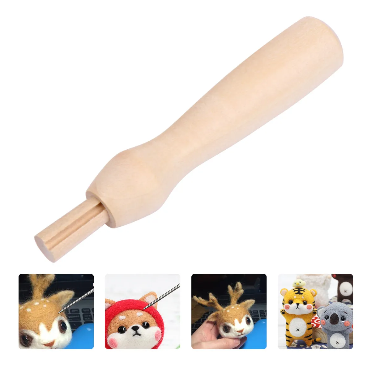 

Набор из 5 прочных игл для валяния с деревянной ручкой, нескользящие, для рукоделия, портативные, гладкие швейные иглы для творчества